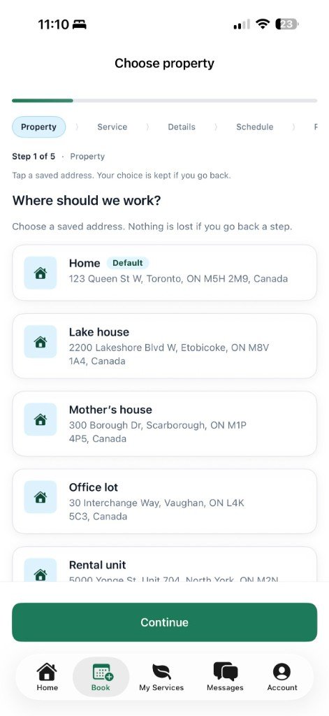 Choose your property in the GraSnoW app
